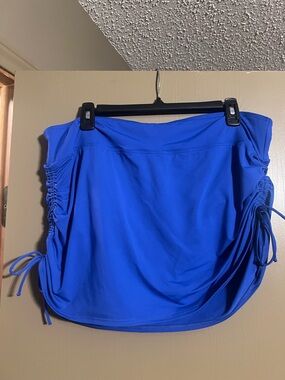 Lands' End Royal Blue Swim Skirt with Side Ties